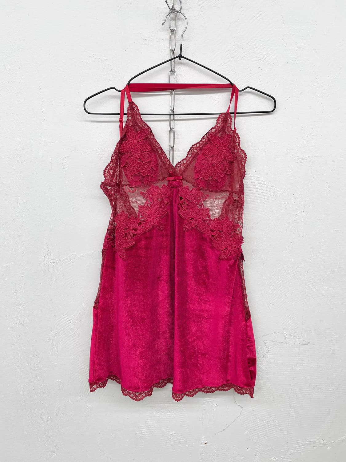 레드 레이스 벨벳 슬립 상품이미지4