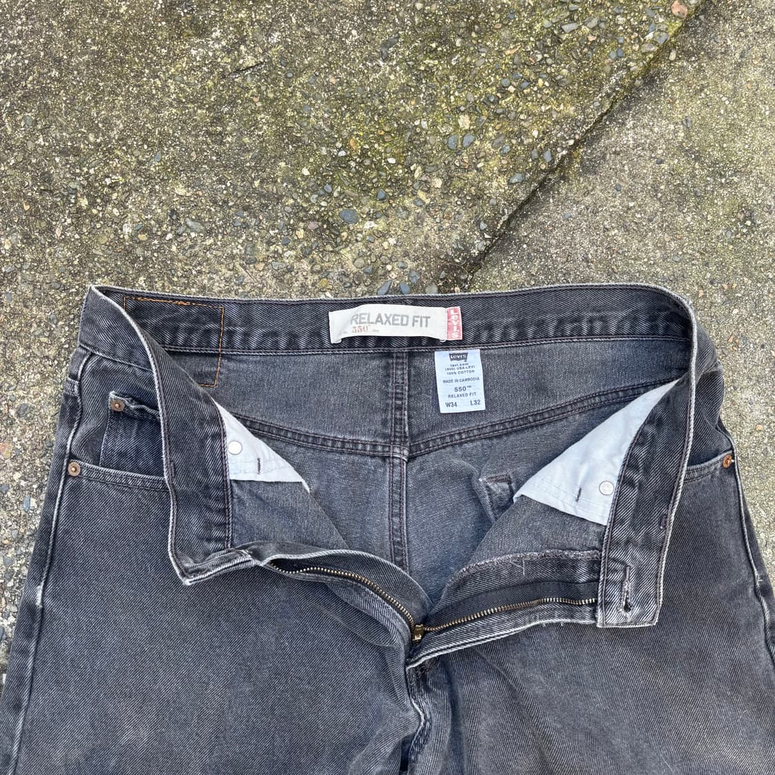 리바이스 550 블랙 릴렉스핏 데님 팬츠 34 32 상품이미지2