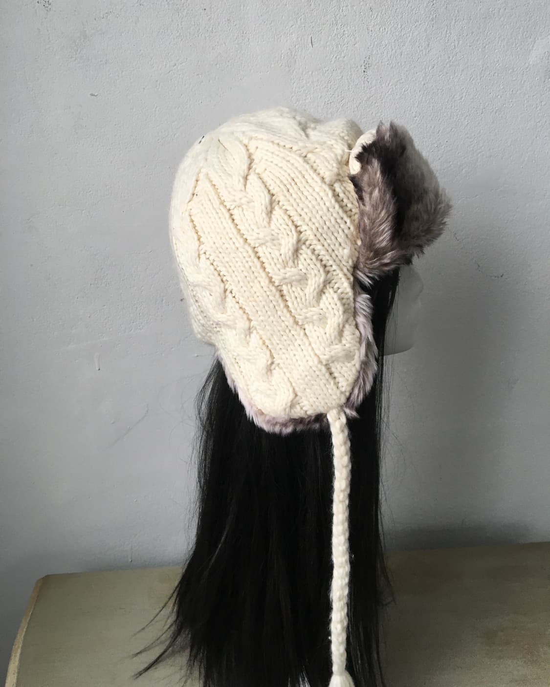  fur point cable knit trooper hat 상품이미지3