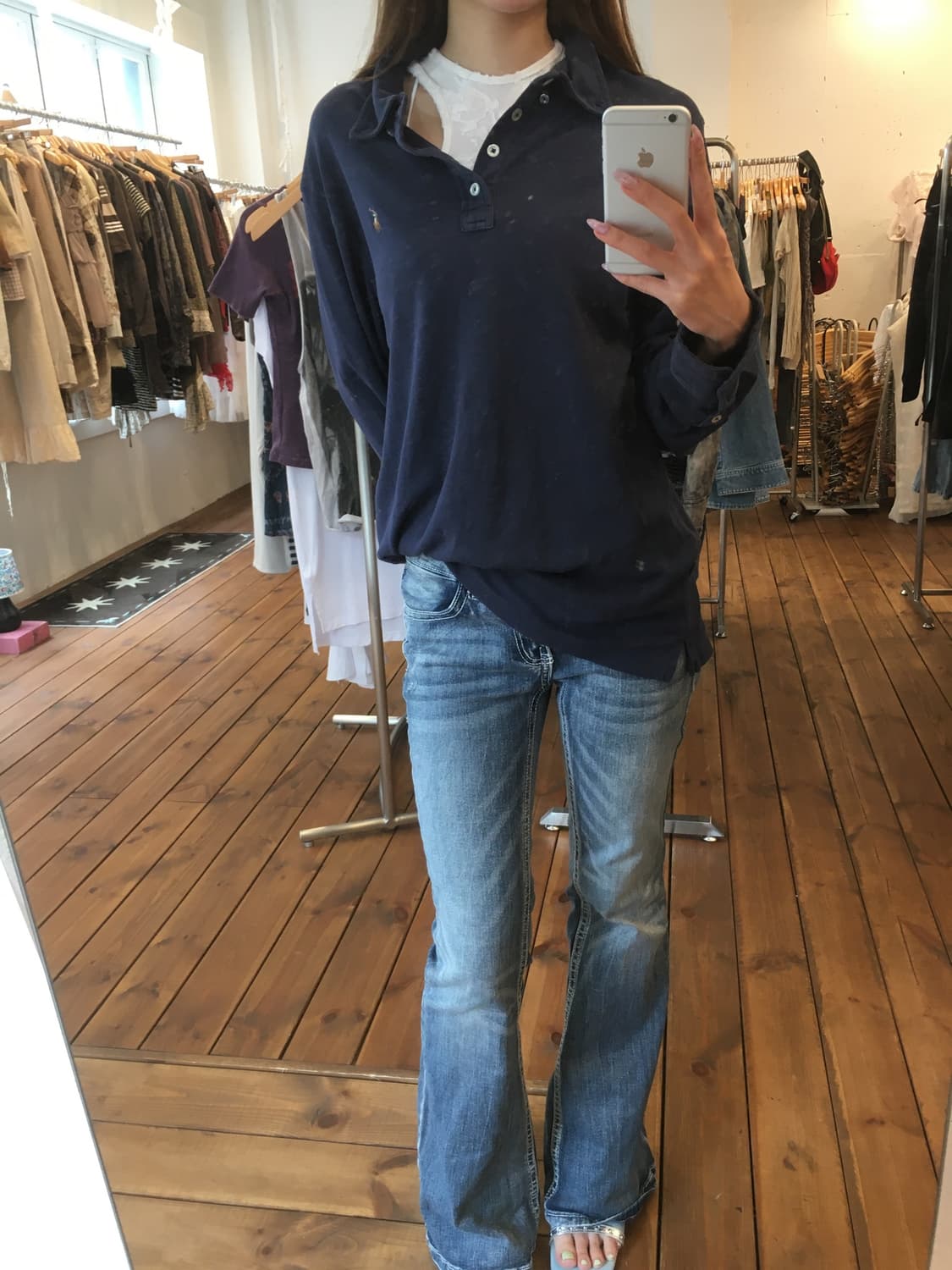 폴로 네이비 롱 카라티  상품이미지2