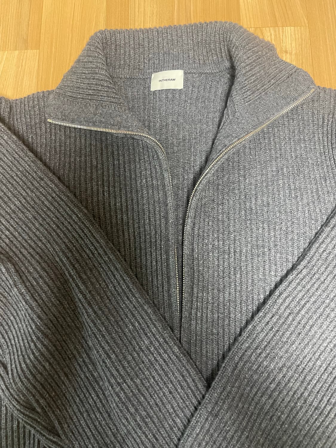 INTHEROW roy full zip up knit parka grey 상품이미지5