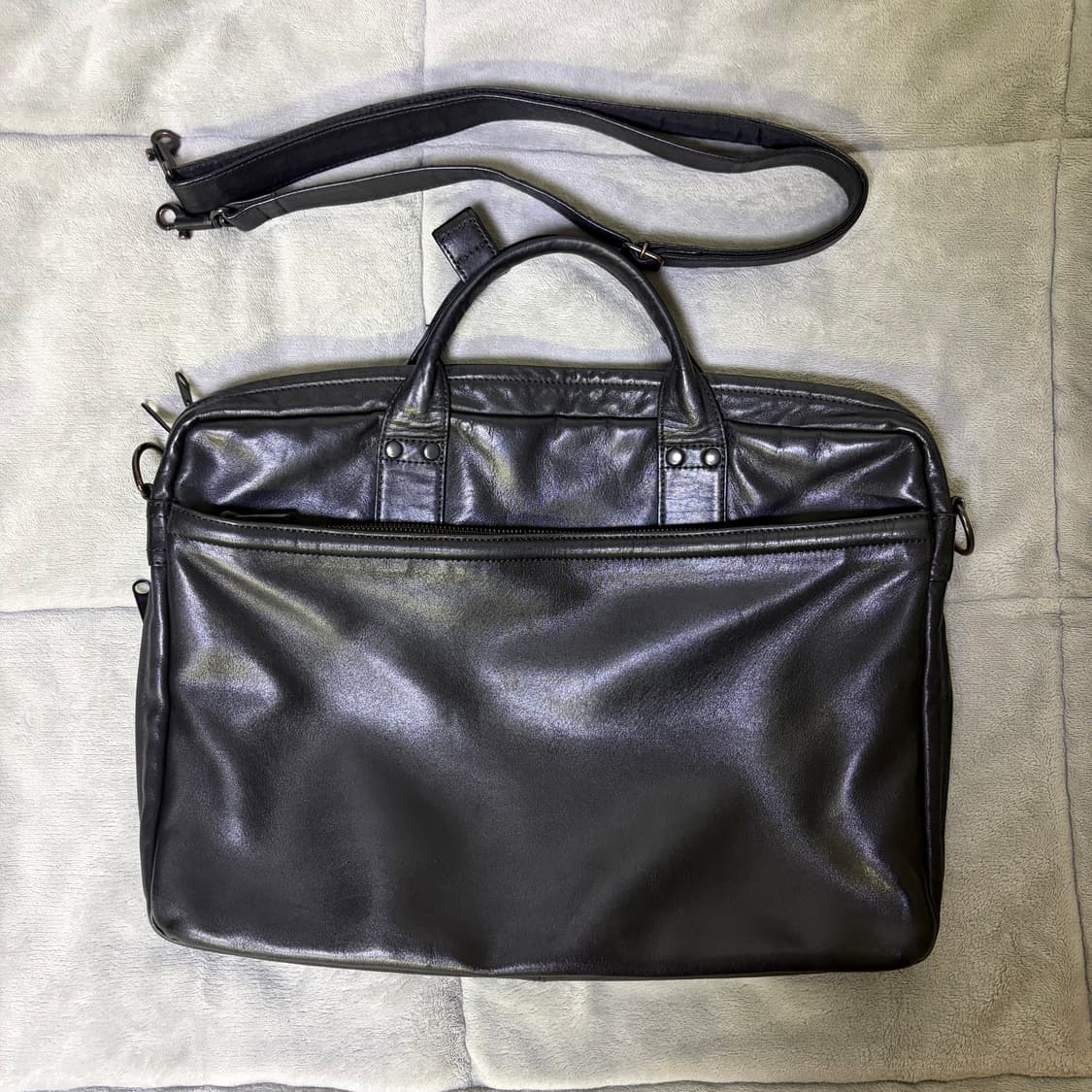 porter 요시다 포터 around 라인 레더 브리프 케이스 블랙 상품이미지1