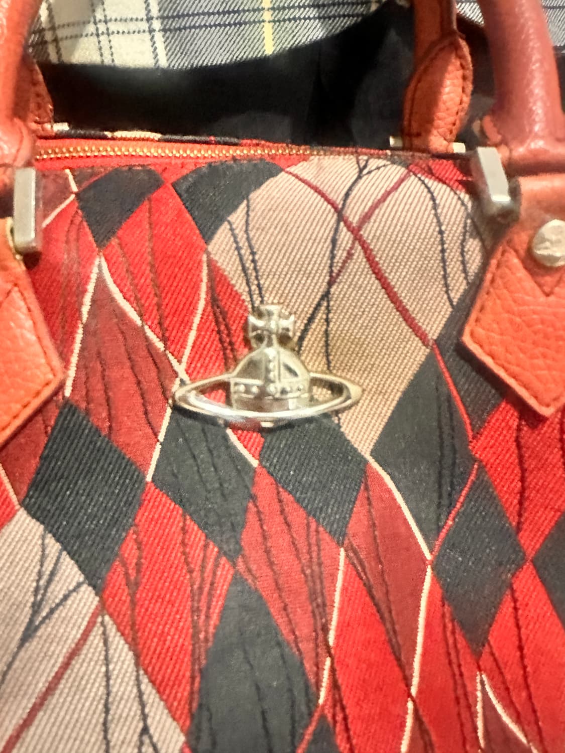 비비안웨스트우드 아가일 체크무늬 orb백 상품이미지7