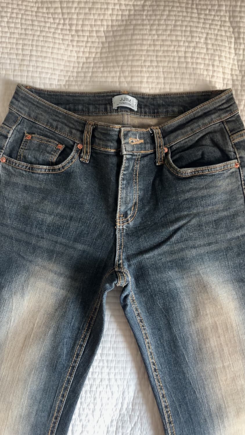 아이레브 켈빈 워싱 로우라이즈 부츠컷 청바지 데님 상품이미지3