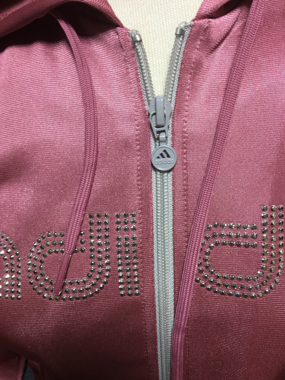 ADIDAS/아디다스 로즈골드(핑크) 큐빅 후드 져지 상품이미지5