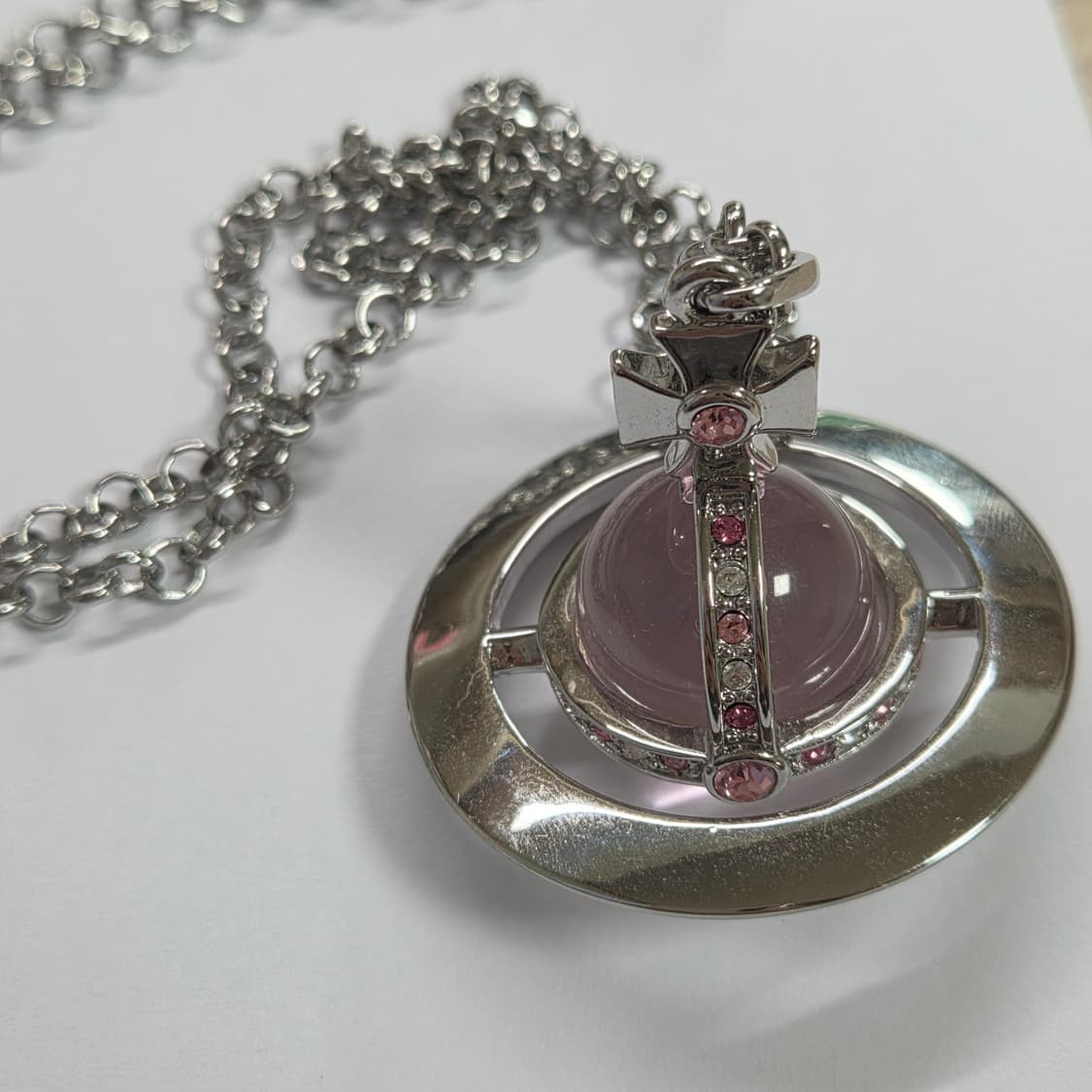 비비안웨스트우드 빅 orb 핑크 목걸이 판매합니다 상품이미지7