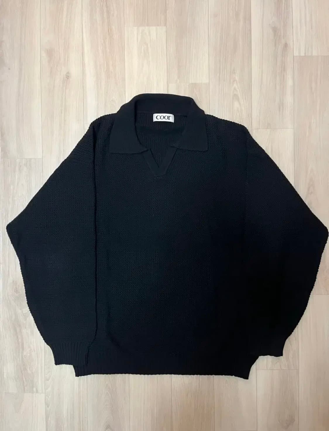 쿠어 크로셰 오픈카라 니트 상품이미지1