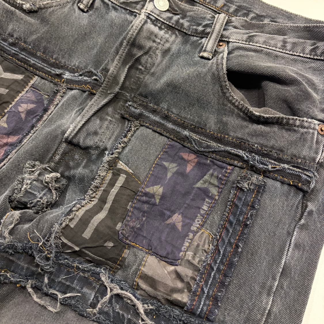 [33x36] 리바이스 501 데님 패치워크 리메이크 청바지 C229 상품이미지4