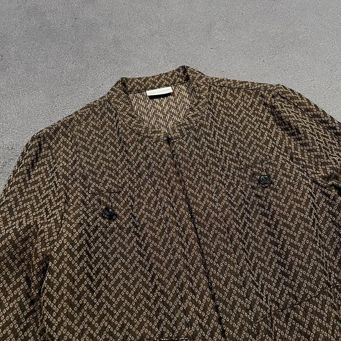 DRIES VAN NOTEN 드리스반노튼 울 레이온 패턴 브라운 자켓 상품이미지2