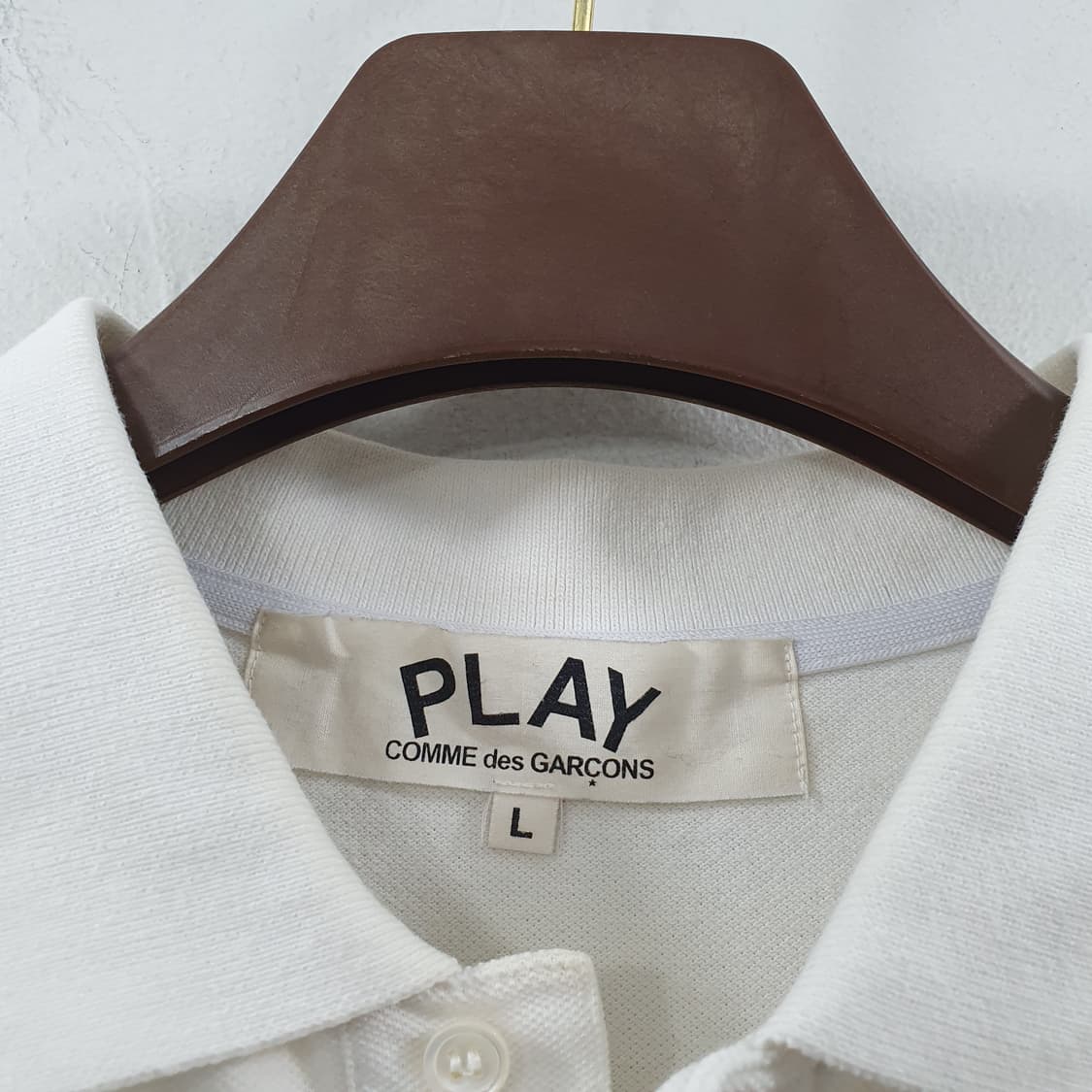 L 꼼데가르송 남성 레드와펜 폴로 데일리 반팔티셔츠 상품이미지4