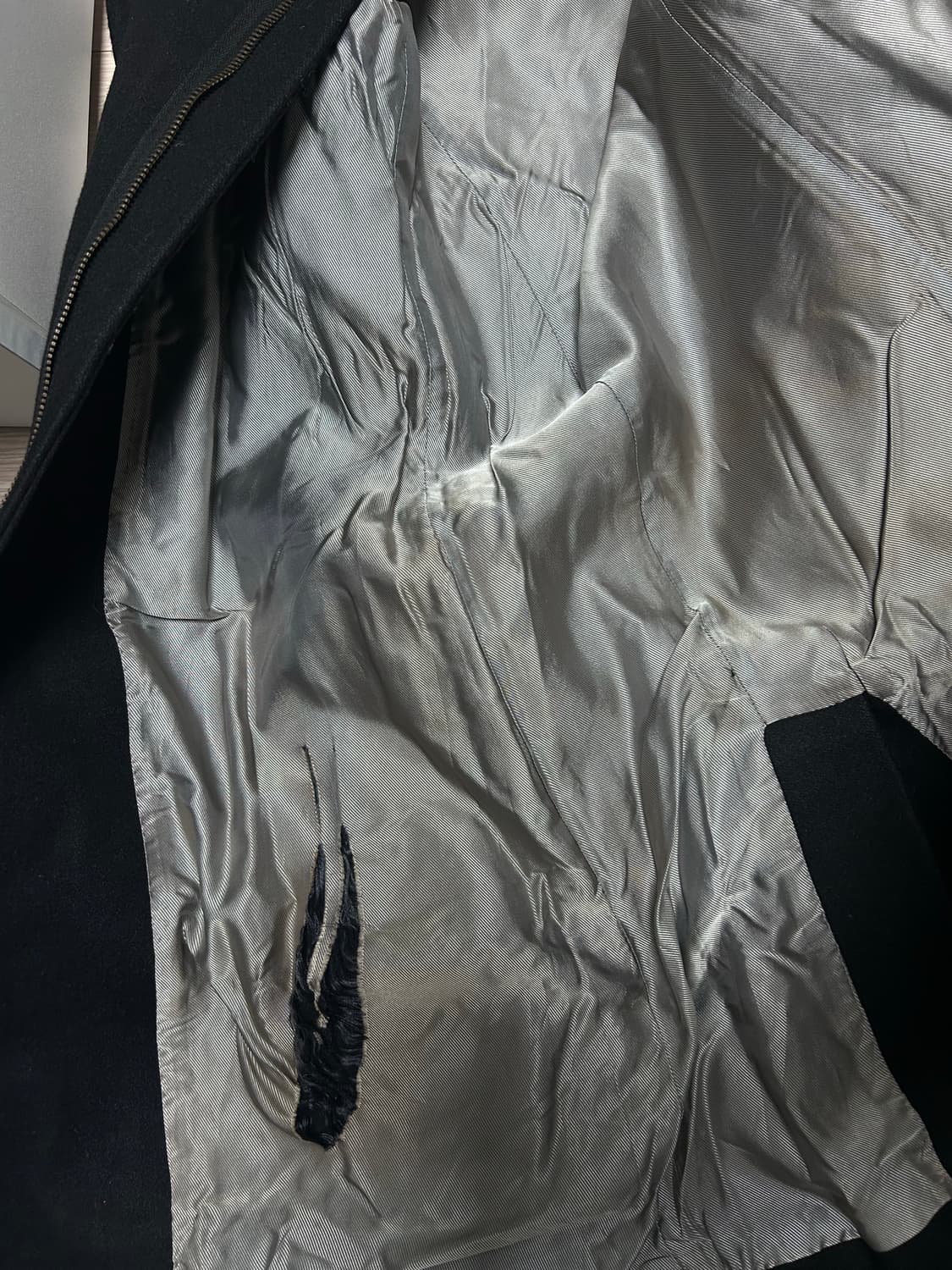 아르마니 하이넥 레더 포켓 코트 상품이미지9