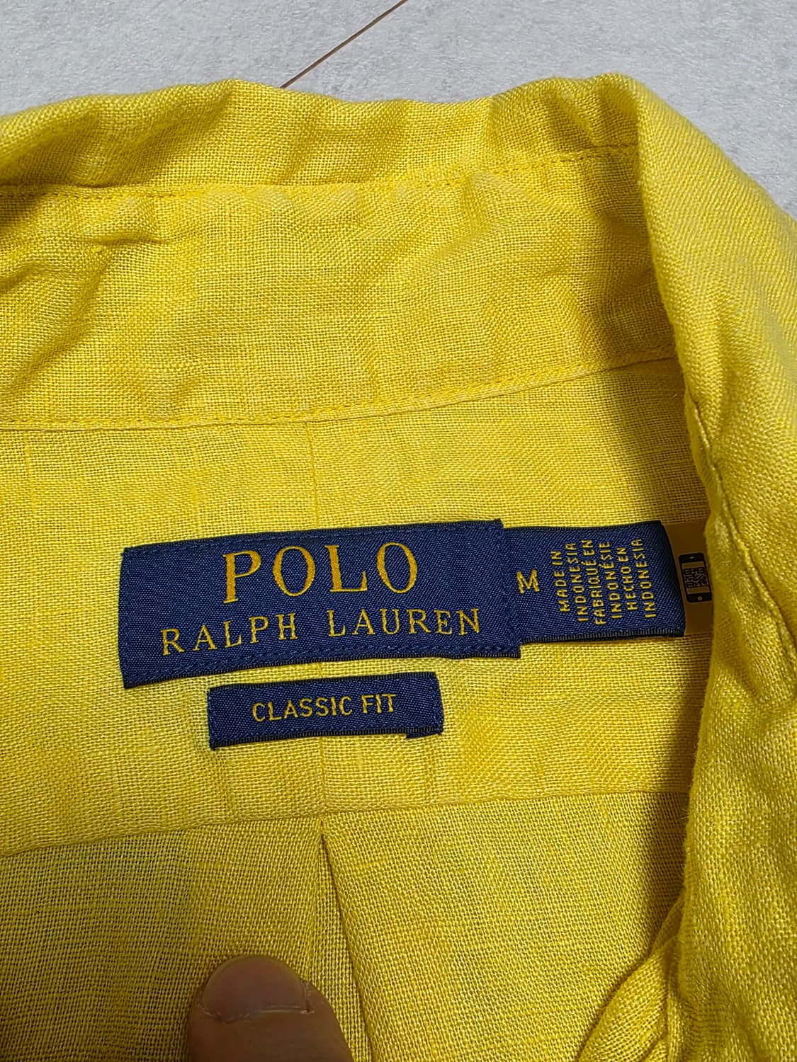 qr인식 폴로 랄프로렌 클래식핏 셔츠 M 옐로우 새상품급 남성 100 상품이미지4