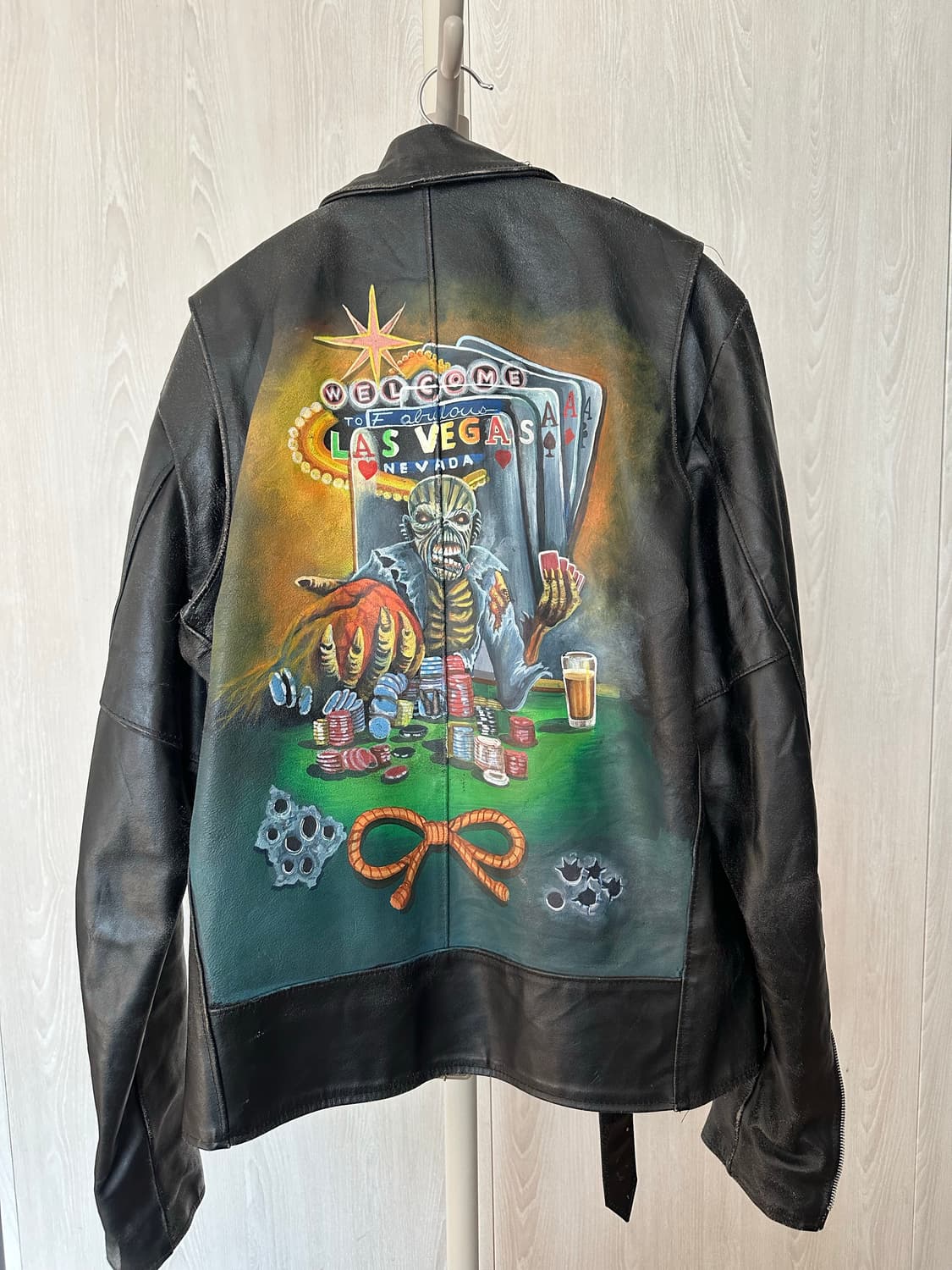 백 프린팅 라이더 자켓 상품이미지2