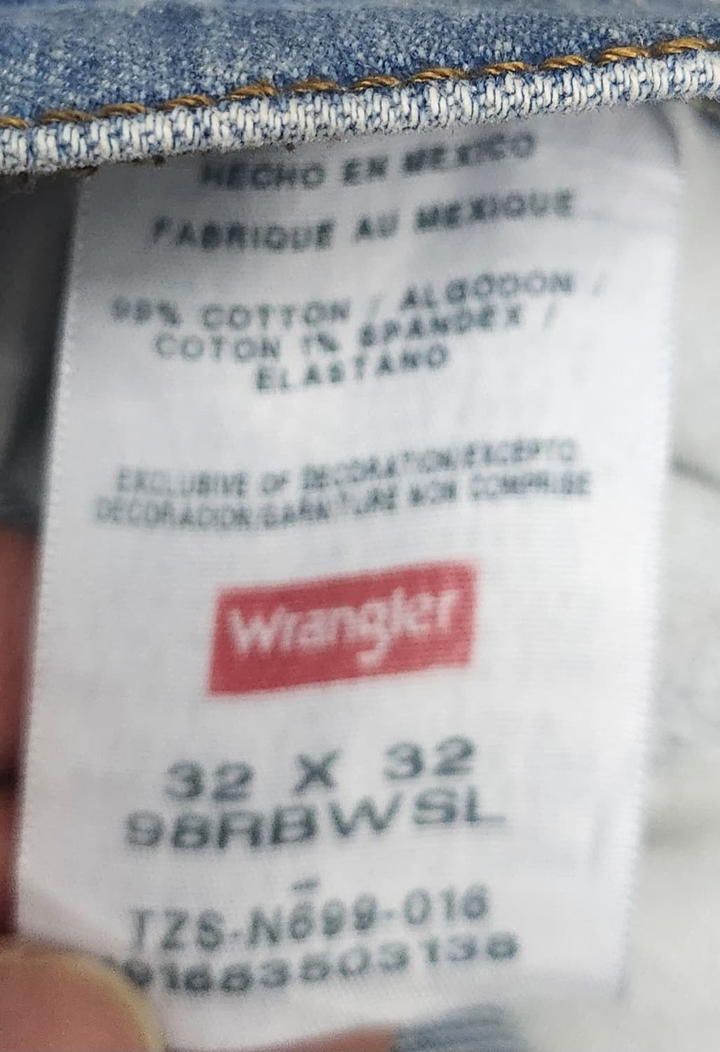 랭글러 연청 데님팬츠 32 상품이미지5