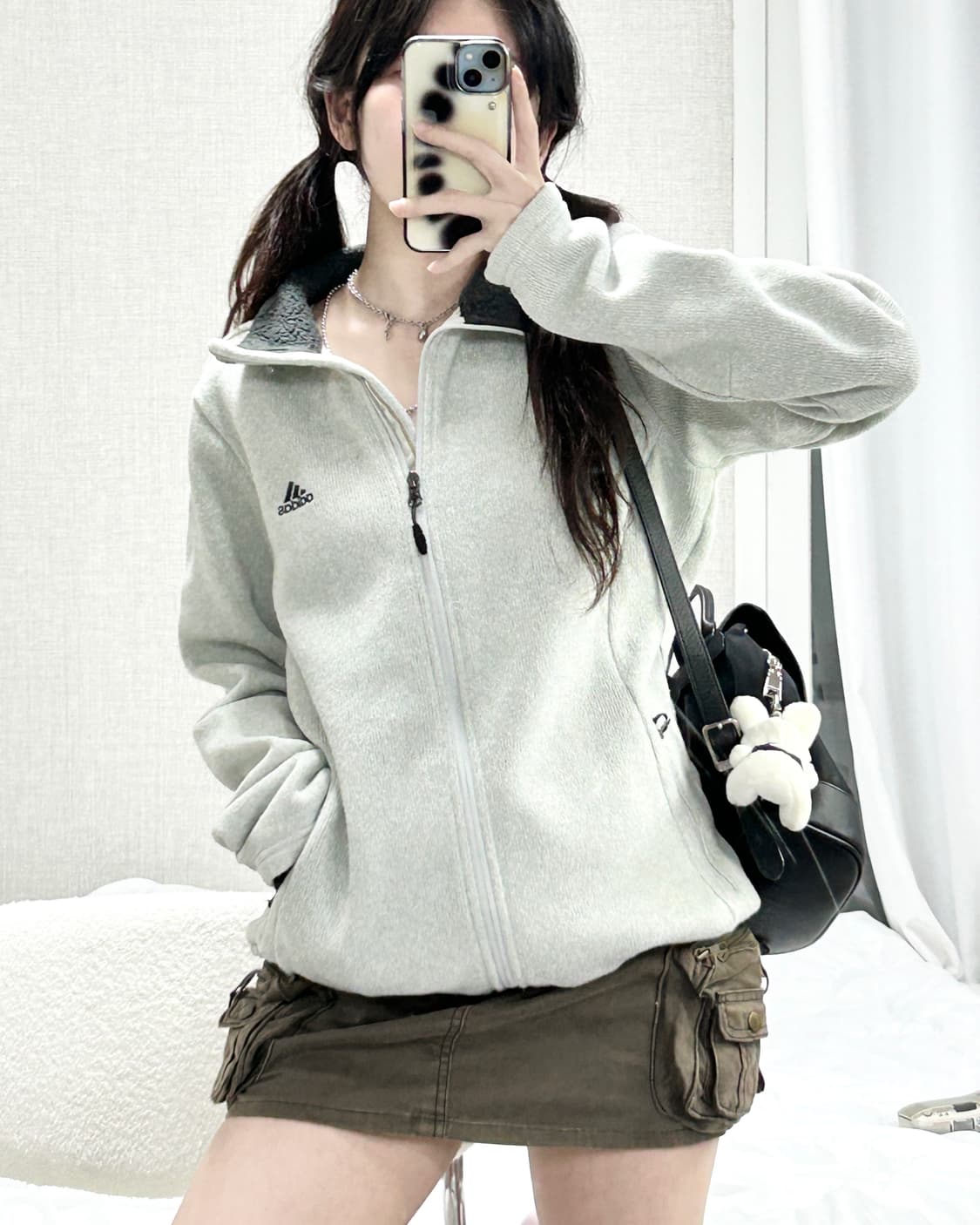 아디다스 자수로고 플리스 집업 상품이미지2