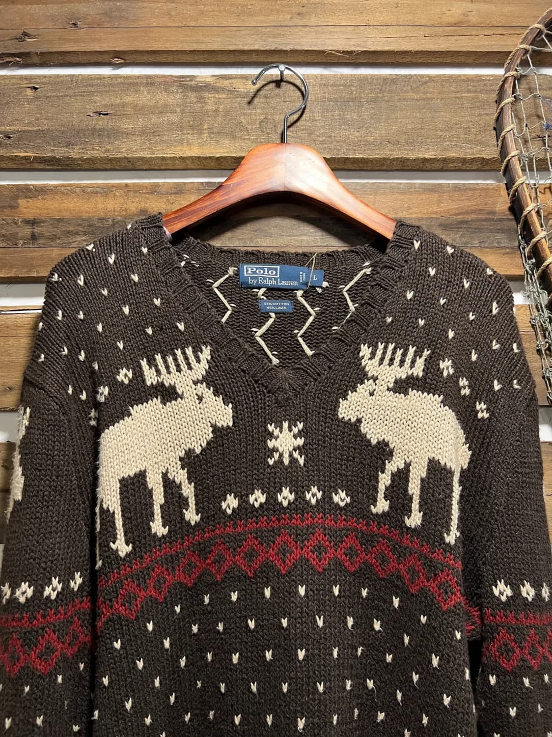 [L]폴로 랄프로렌 노르딕 패턴 코튼 린넨 니트 상품이미지1