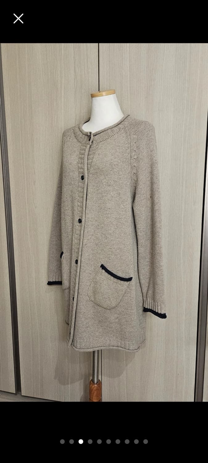 🌿 대치동 짜임공방 니트 하프 가디건 (Free / 베이지×네이비) 상품이미지7