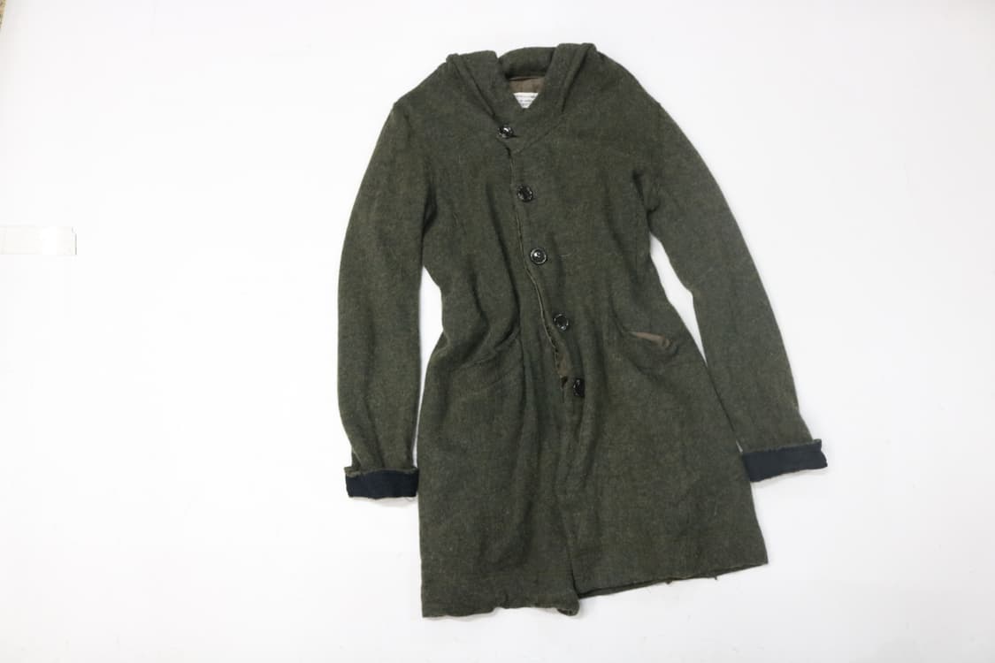 Pas de calais 파드칼레 빈티지 울 린넨 혼방 숄칼라 롱 가디건 상품이미지2