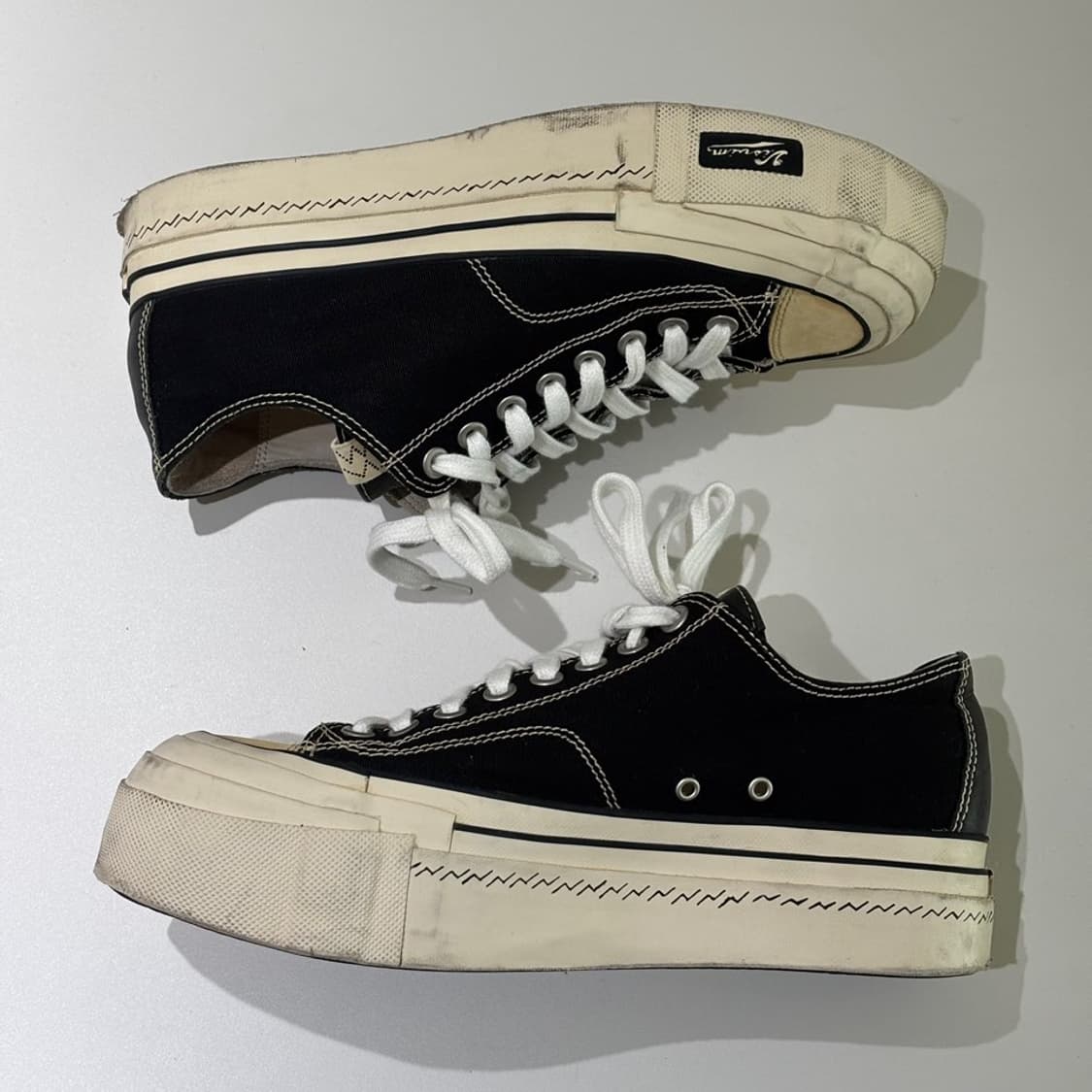 us8.5) 비즈빔 visvim 스캐그웨이 지 패턴 로우 블랙 상품이미지3