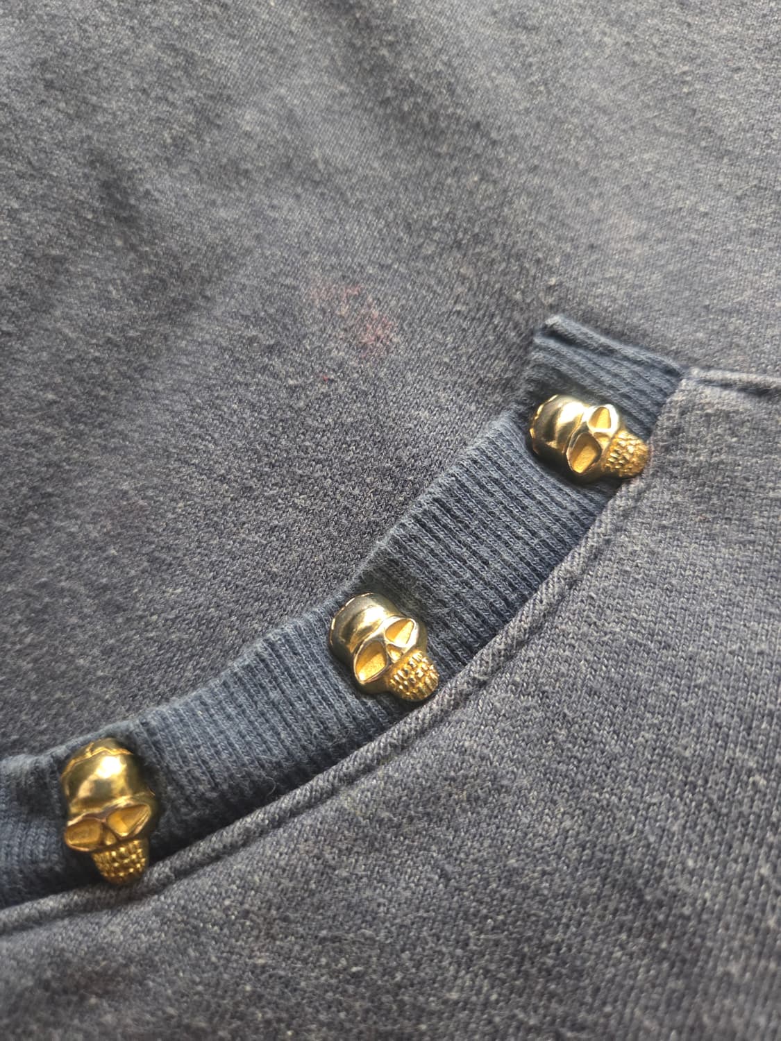 Issue 네이비 고스펑크 고스로리 y2k 펑투케 스컬 해골 후드집업 상품이미지3