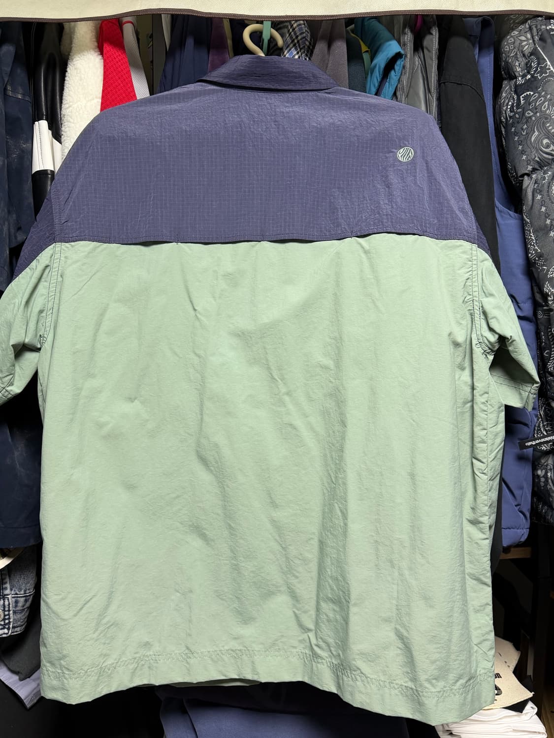 오프그리드 컬러블록 반팔 셔츠 L 상품이미지4