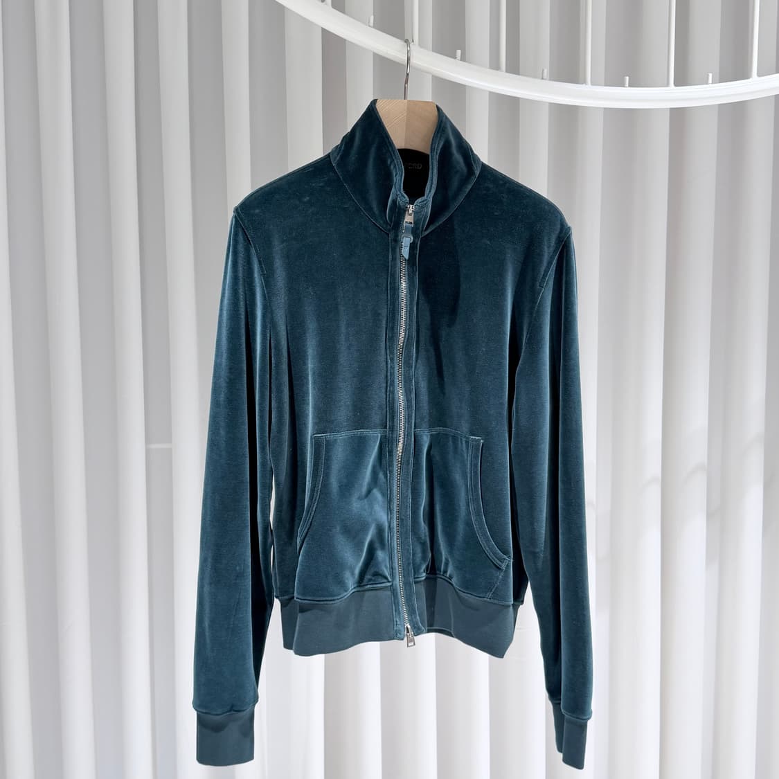 50 / 톰포드 벨벳 벨루어 그린 집업 트랙 자켓 상품이미지3