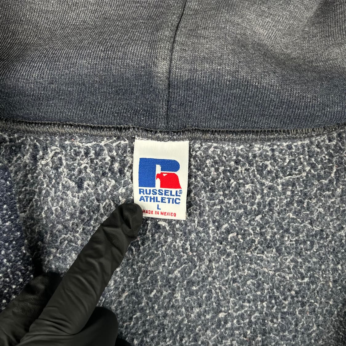 빈티지 러셀 네이비 그레이 후드집업 상품이미지5