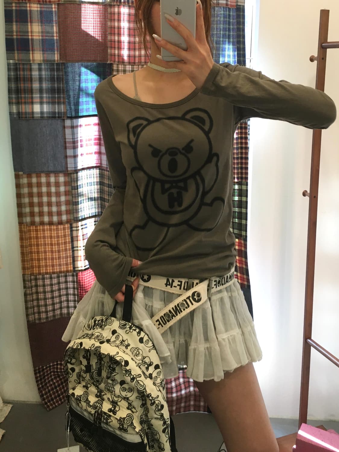 히스테릭글래머 퍽베어 카키 롱슬리브 상품이미지3