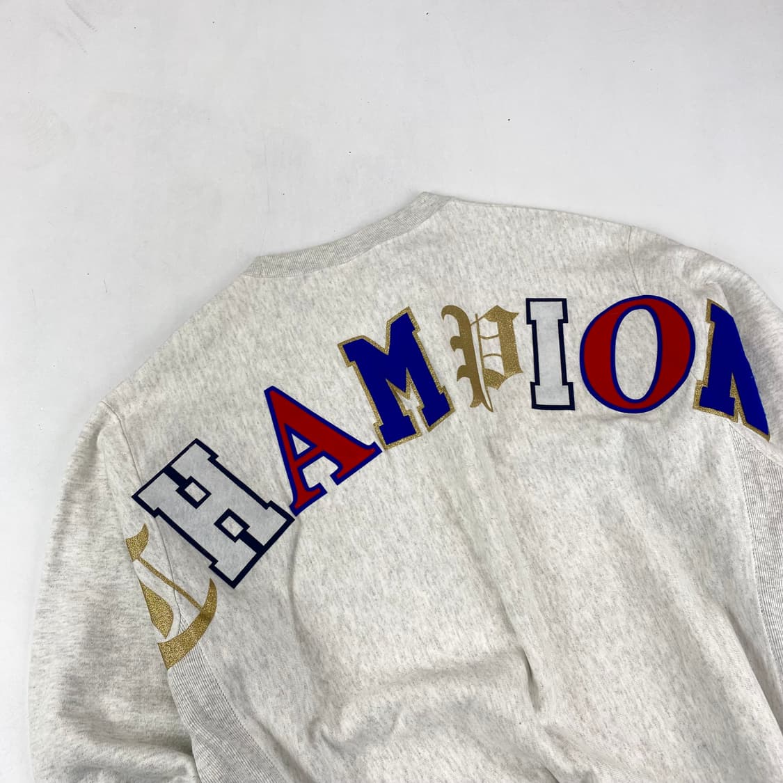 챔피언 리버스위브 블루 택 스펠아웃 빅로고 그레이 스웻 맨투맨 (100) 상품이미지1