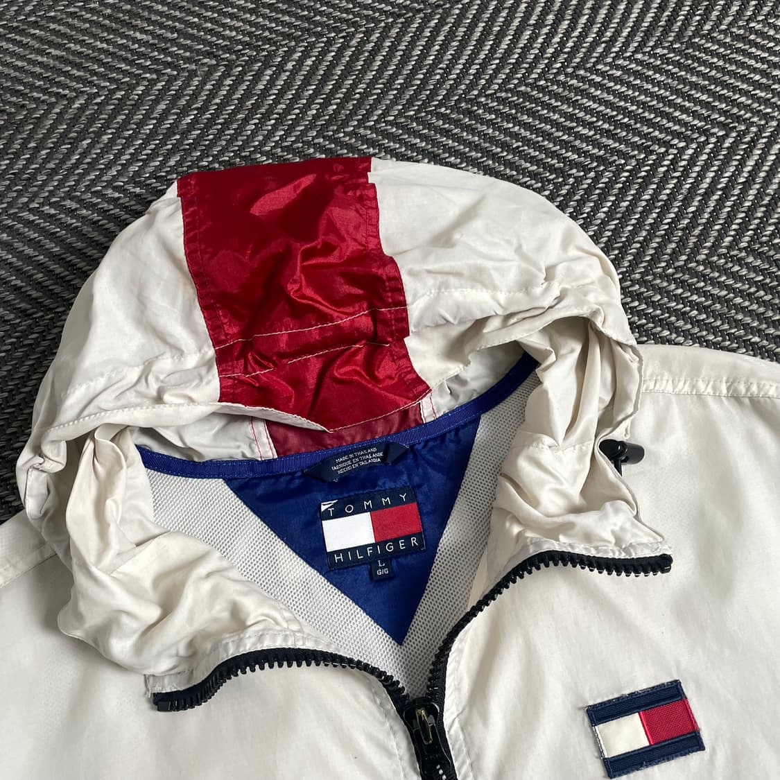 90s 타미힐피거 스펠아웃 빅로고 바람막이 자켓 y 3739 상품이미지4