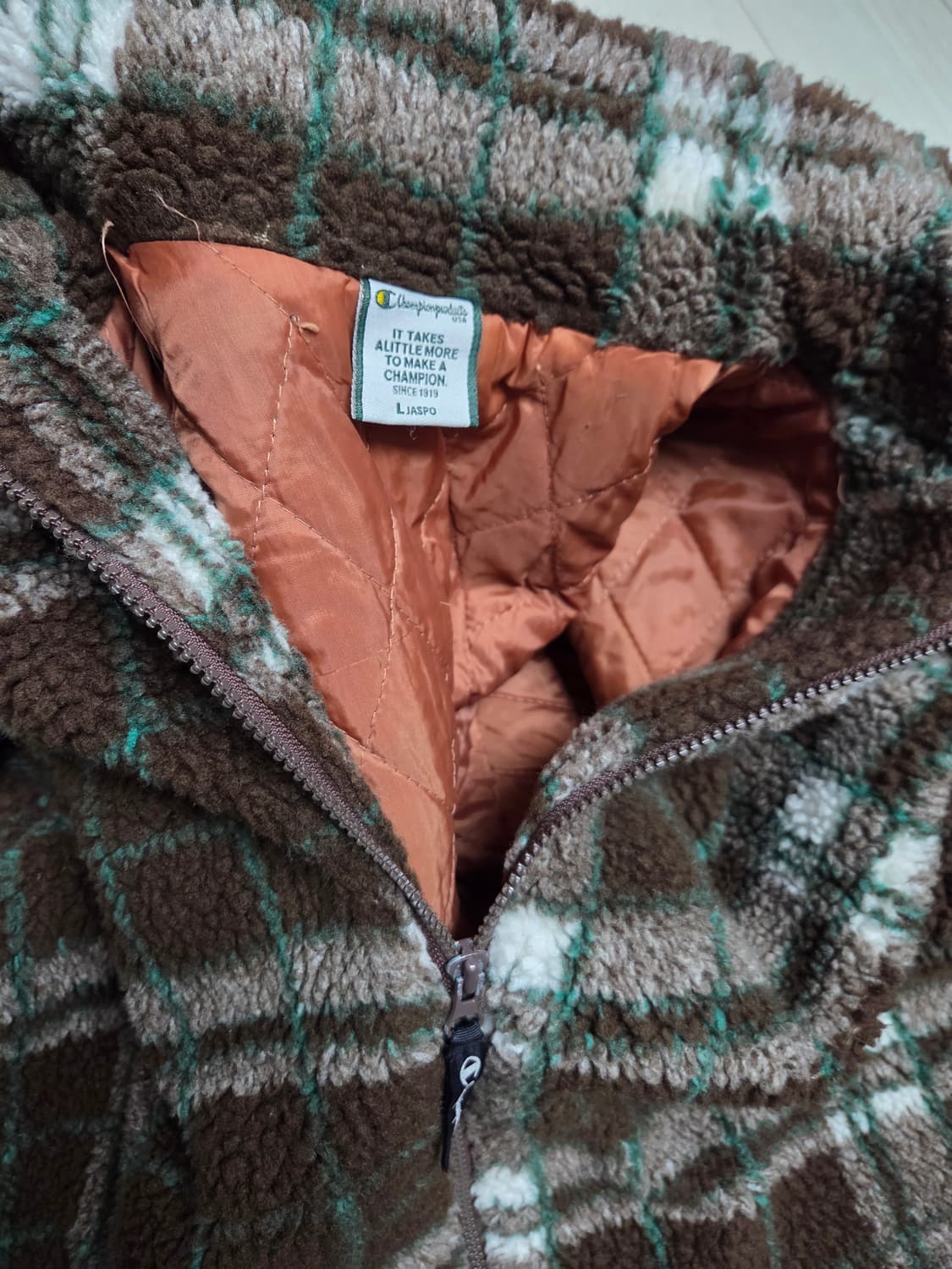 챔피온 빈티지 체크 플리스 자켓 상품이미지5