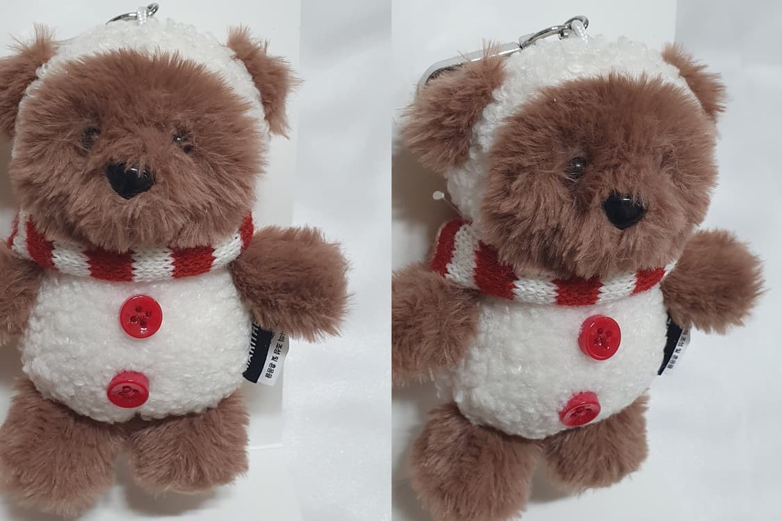 브라운 화이트 레드 곰돌이 목도리 단추 마리떼 프랑소와 저버 키링  상품이미지6