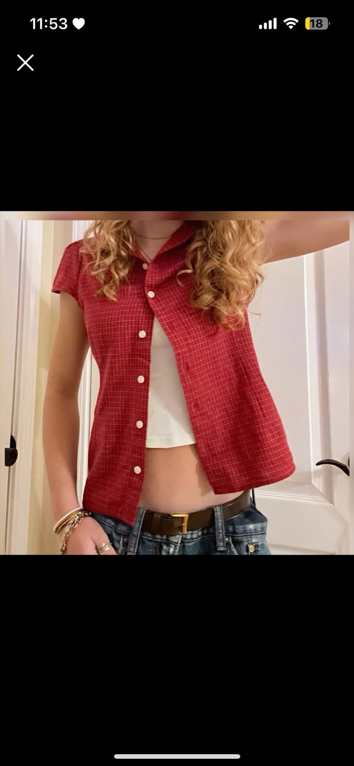 브랜디멜빌 rue plaid top 레드 체크 셔츠 상품이미지3