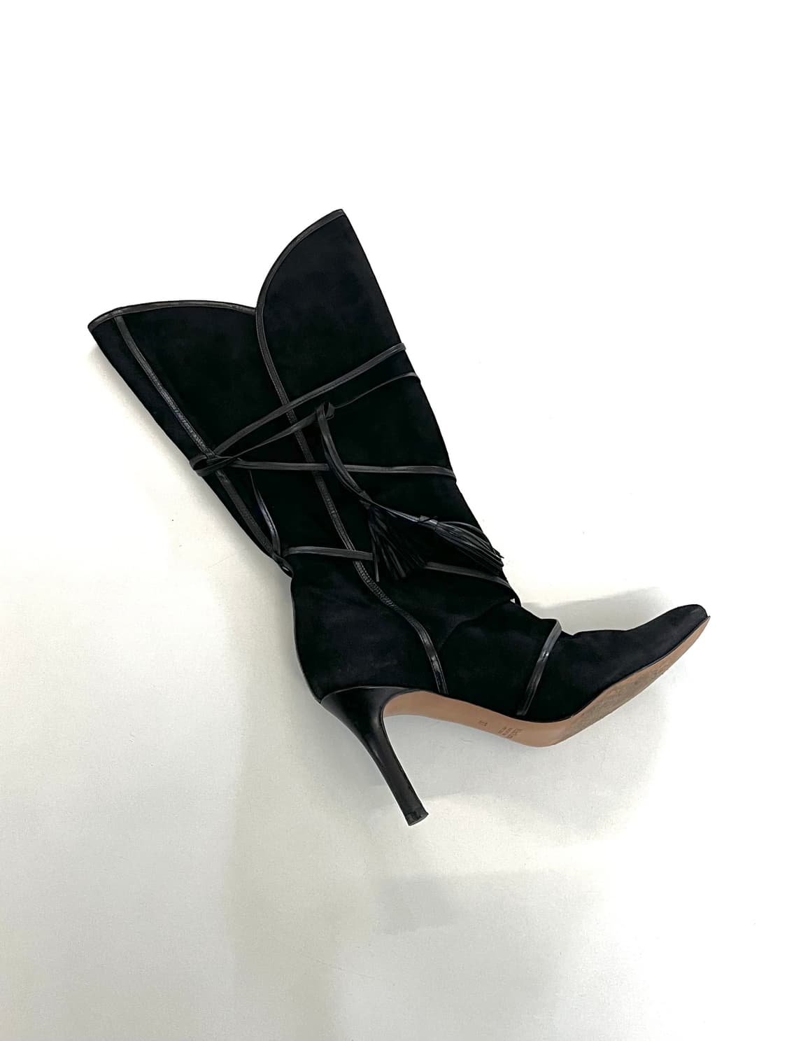 막스마라 레더 레이스 스웨이드 롱부츠 상품이미지3