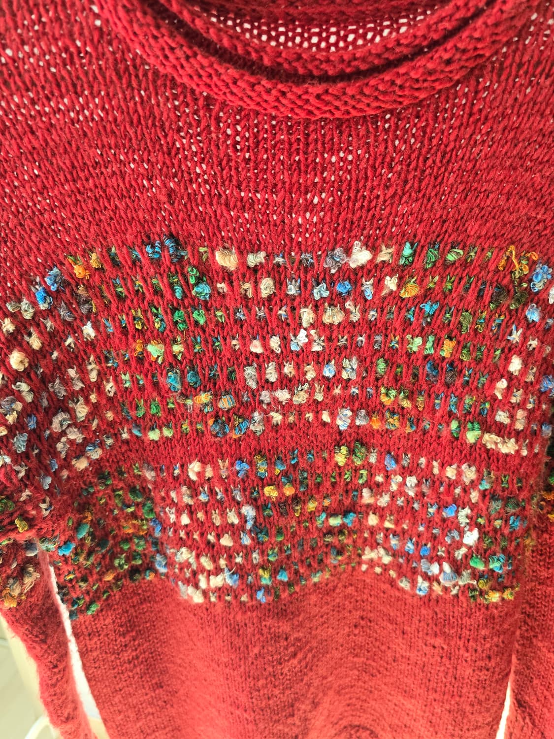 파리 핸드메이드 레드 믹스 컬러 울 니트 상품이미지5