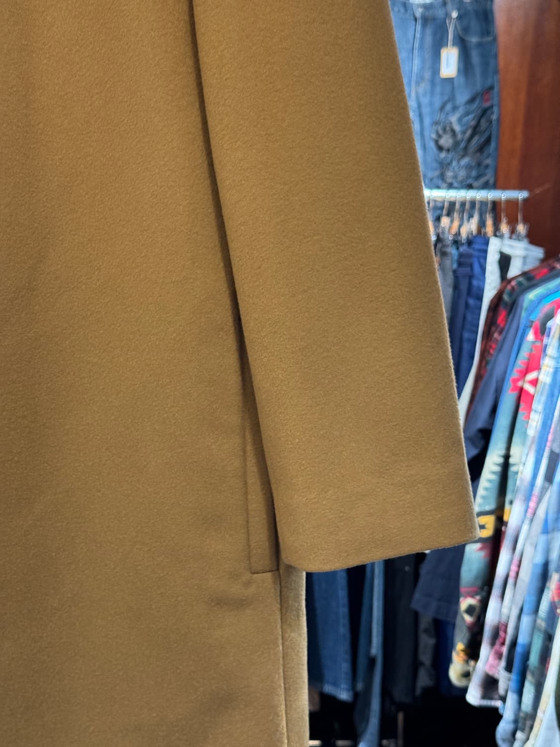 인사일런스 캐시미어 싱글 코트 베이지 L 상품이미지3