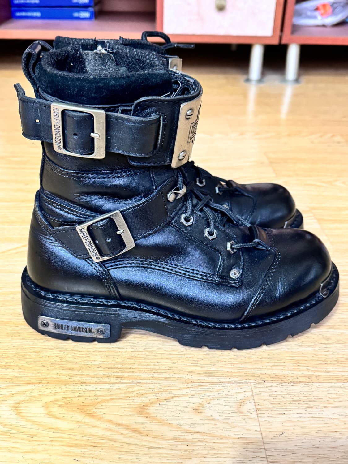 할리데이비슨 블랙 가죽 워커 40uk 상품이미지4