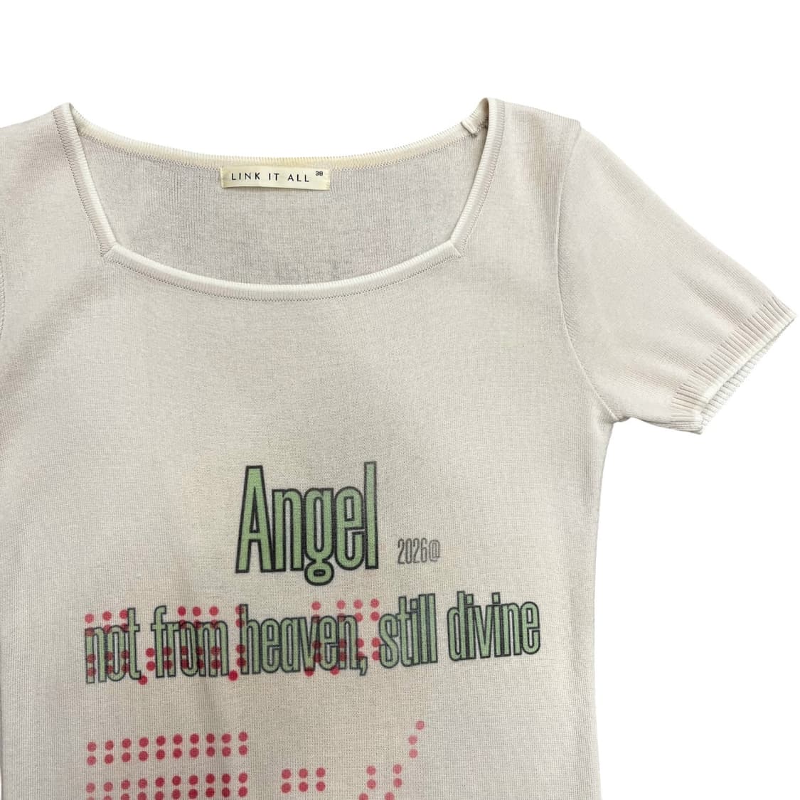 Angel Ivory Short Sleeve Knit in 상품이미지4