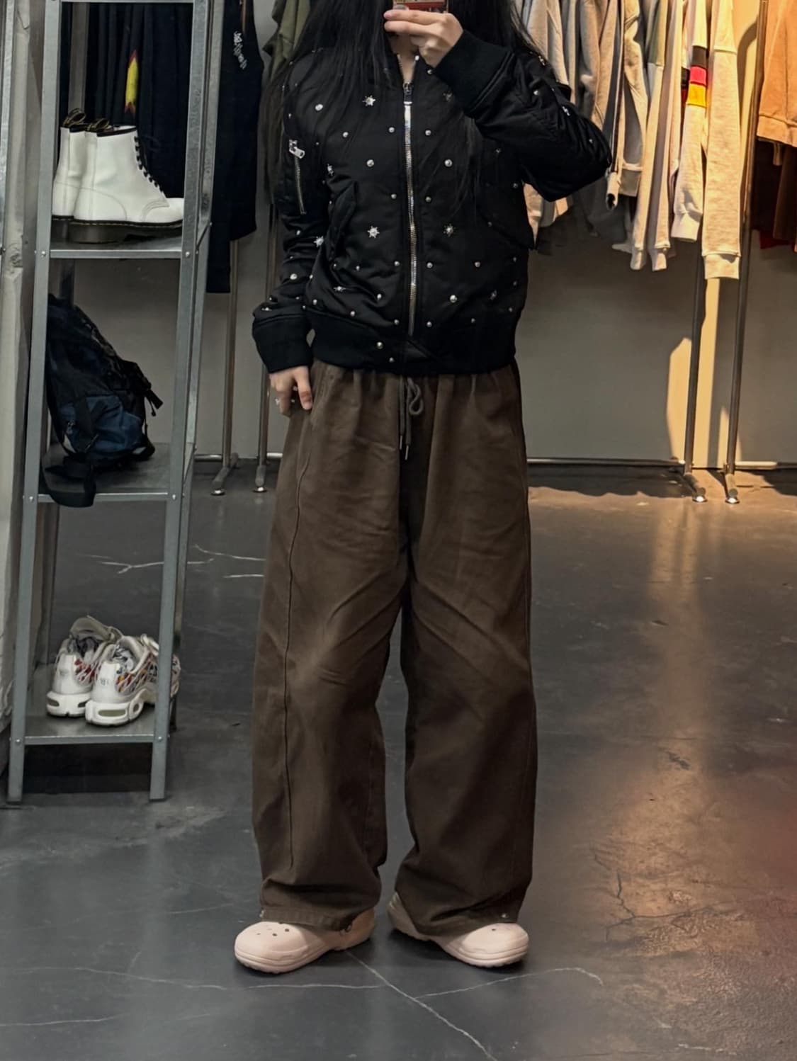 산드로 스터드 블랙포켓 봄버자켓 A3103 상품이미지1