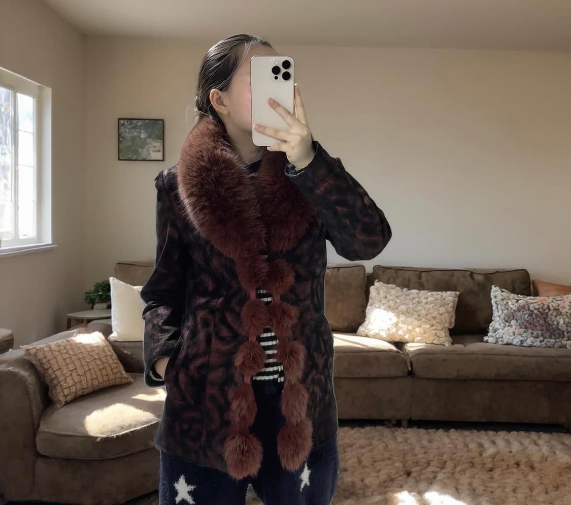 빈티지 폭스퍼 칼라 되지가죽자켓 상품이미지5