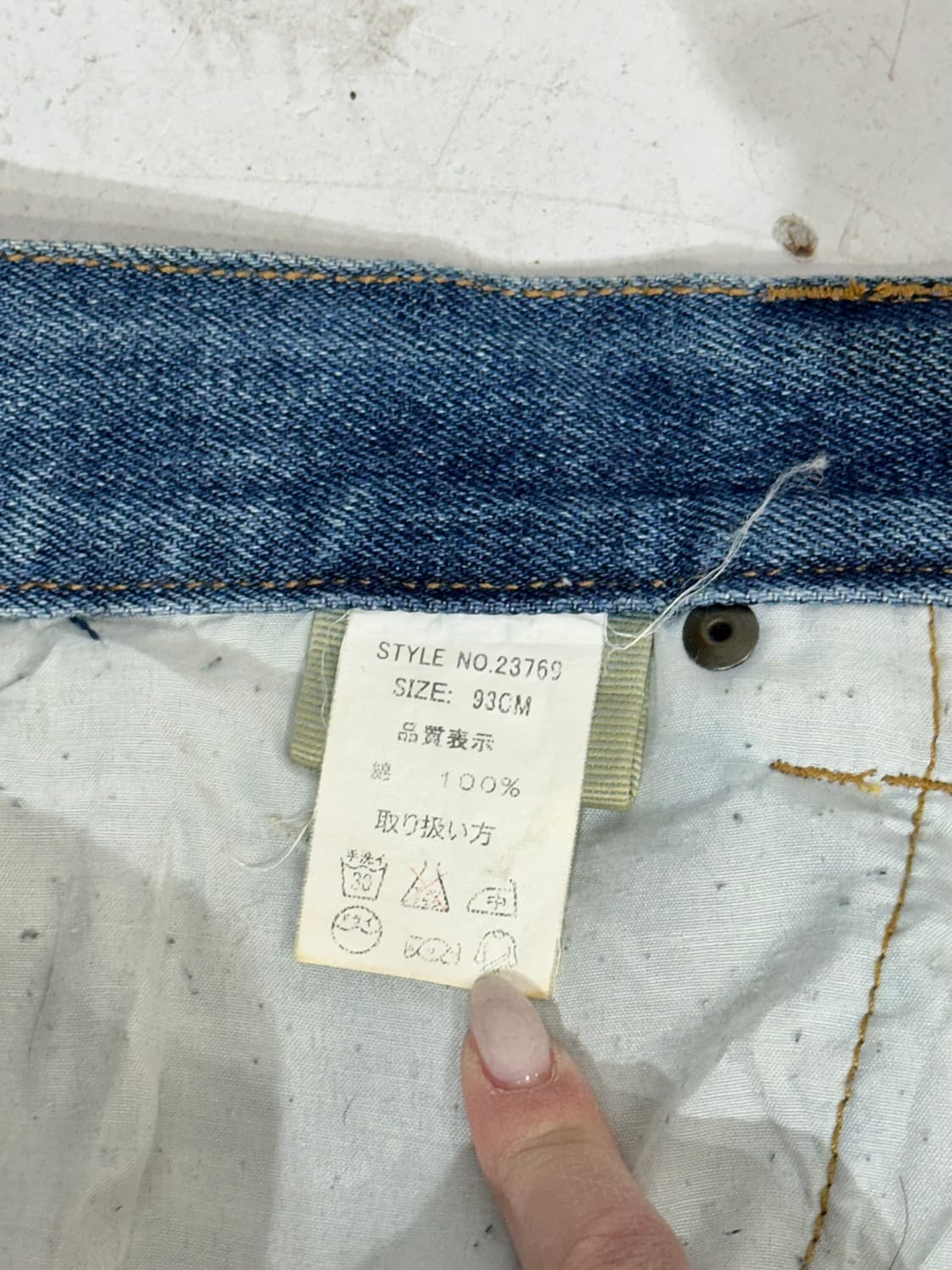 일본 빈티지 90s 중청 힙합 브랜드 아카이브 캐릭터 자수 데님 팬츠 상품이미지7