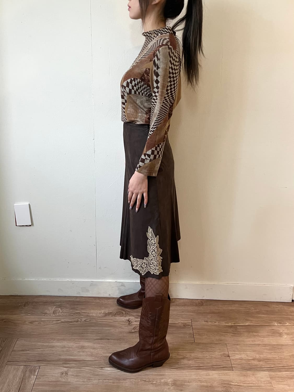 Vtg 플라워 스커트 상품이미지8