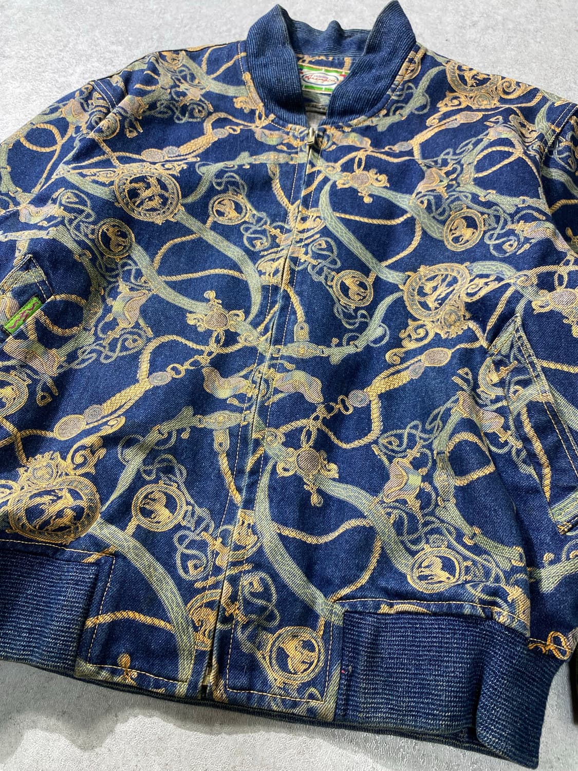 [M] 8-90s Vintage 빈티지 페이즐리 데님 블루종 자켓 상품이미지3