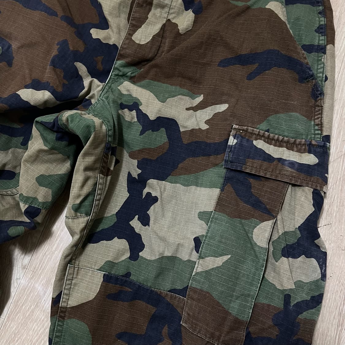 미군 오리지널 밀리터리 우드랜드 카고 BDU 전투복 바지 L 상품이미지3