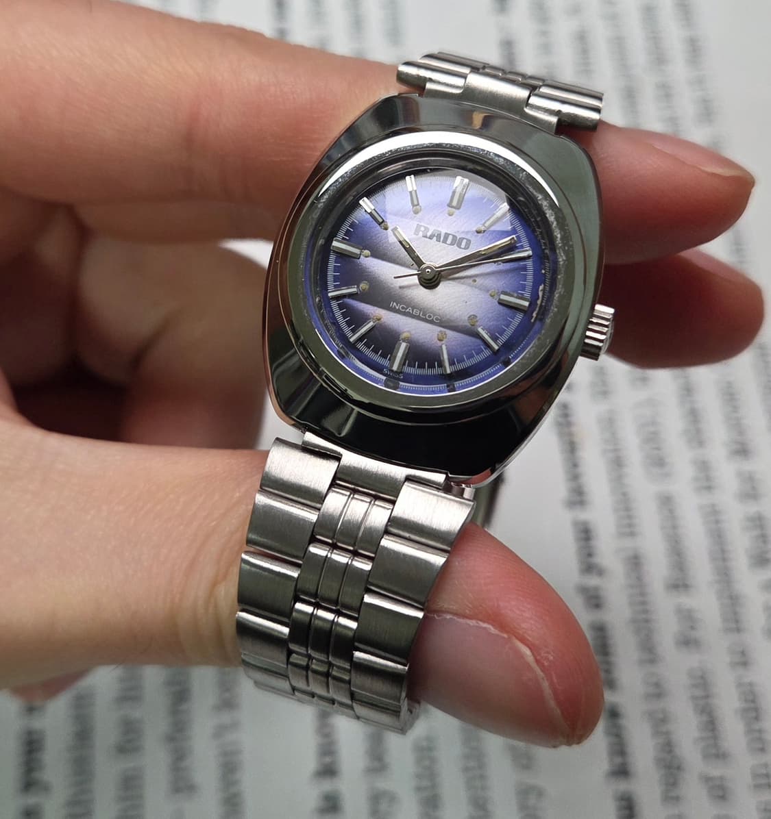 레어] 빈티지 라도 블루퍼플 입체판 잉카블록 수동 메커니컬 여성용
 상품이미지5