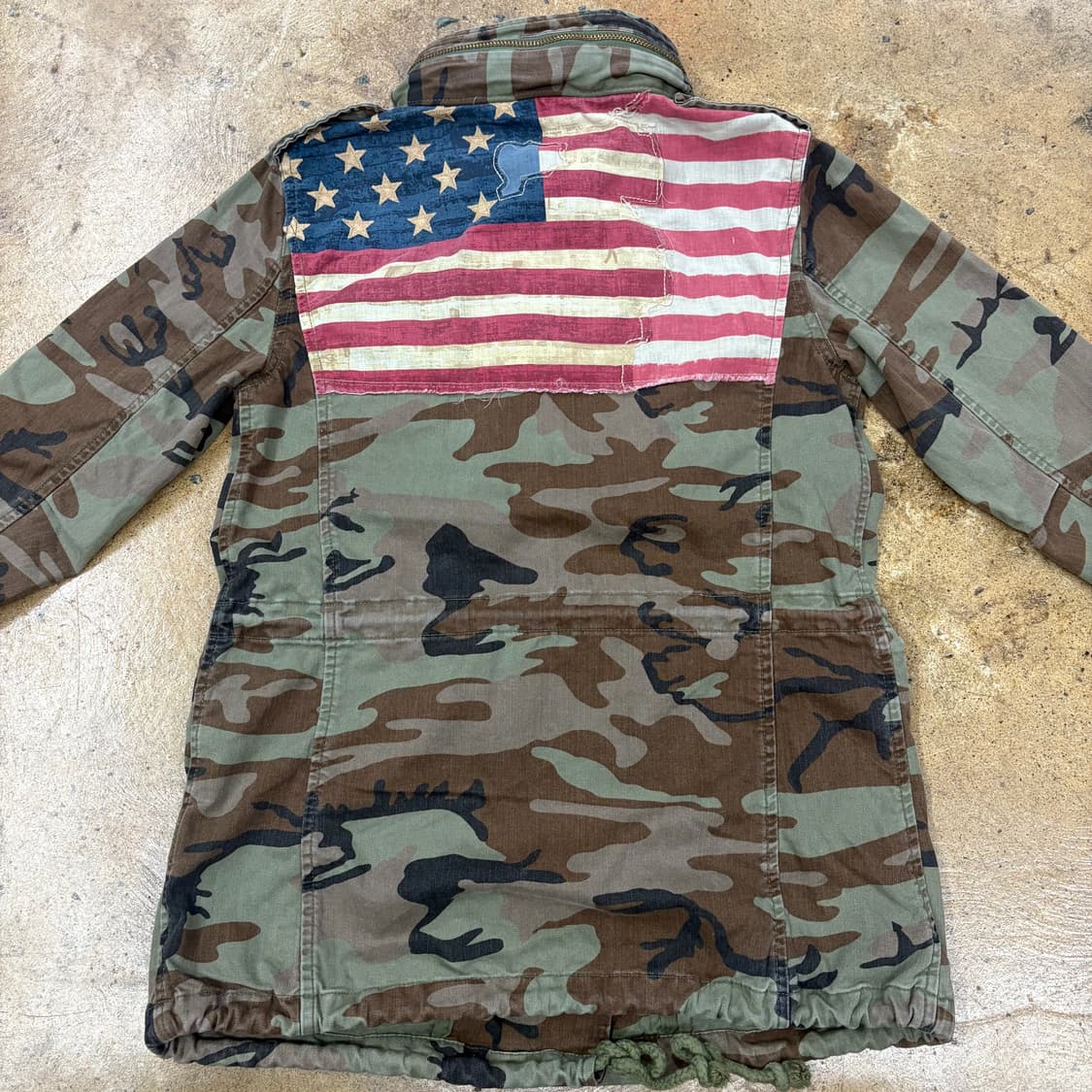 [정품/S] 데님앤서플라이 랄프로렌 밀리터리 카모 성조기 자켓 b17 상품이미지4