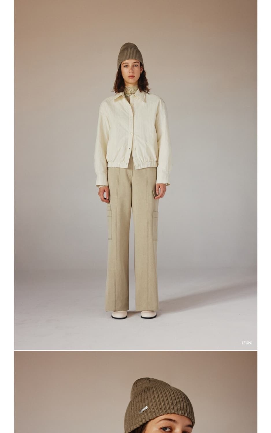 LEUNI Padded Button Up Blouson _Cream 상품이미지1