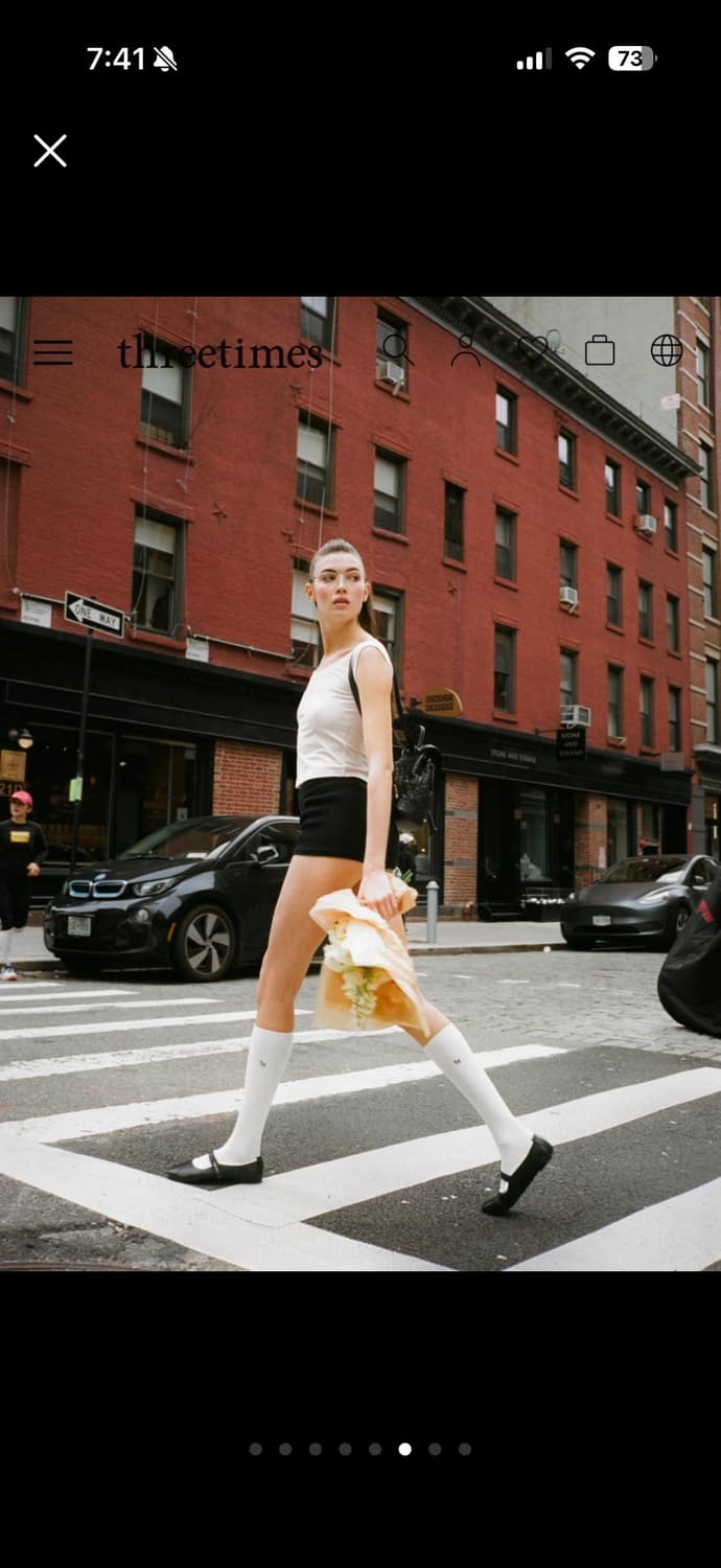 새상품) 쓰리타임즈 비쥬 로고티 핑크 스몰 상품이미지4