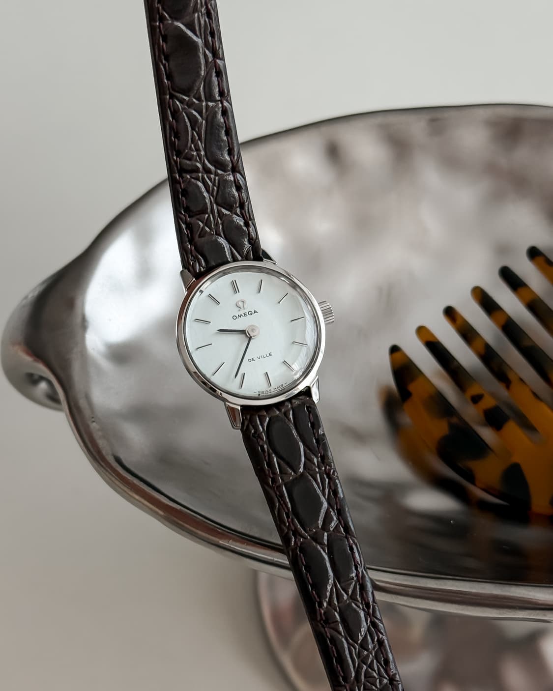 오메가 블루 그레이 다이얼 수동 시계 상품이미지3