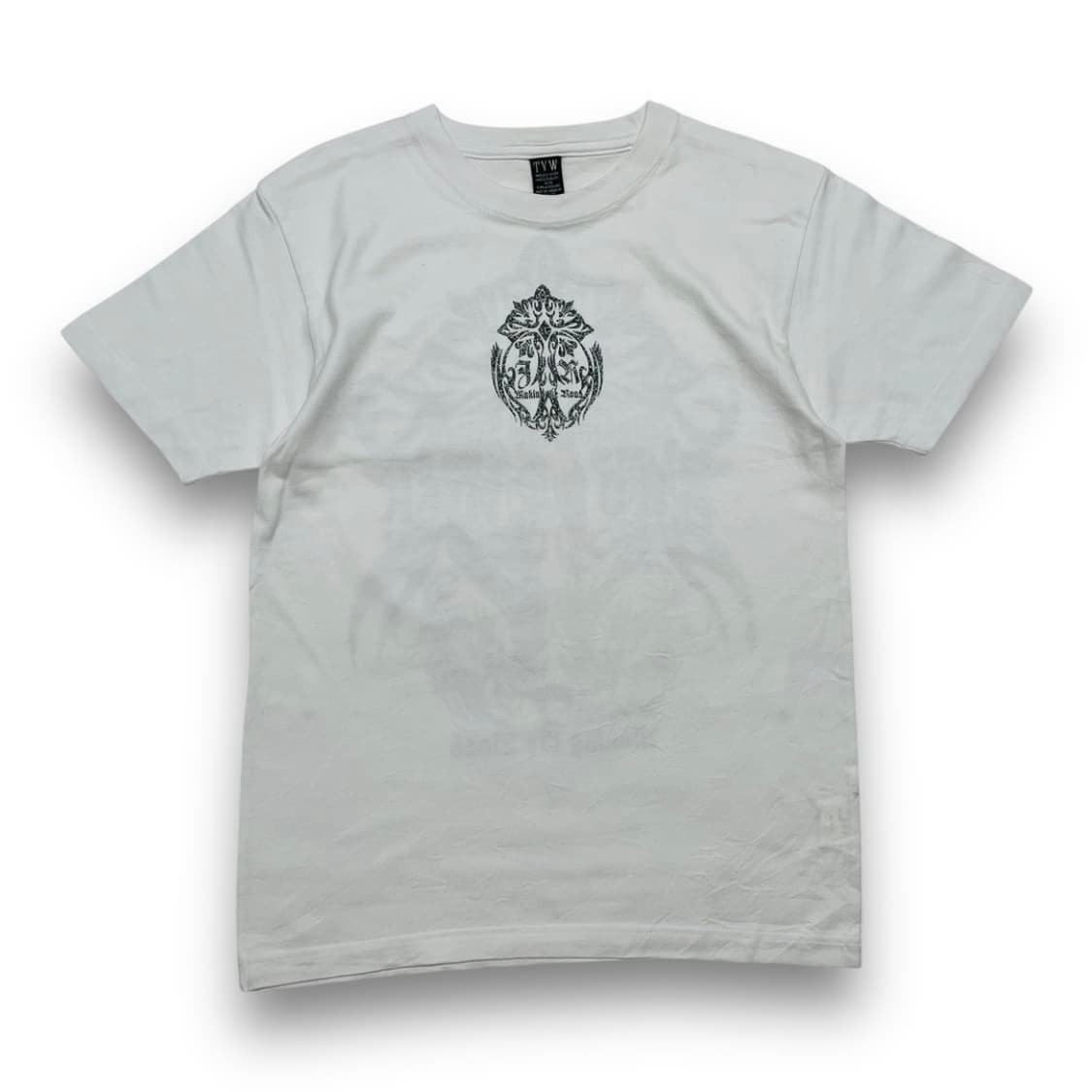 T V W 펑크 트라이벌 크로스 실버 글리터 반팔 티셔츠 상품이미지3